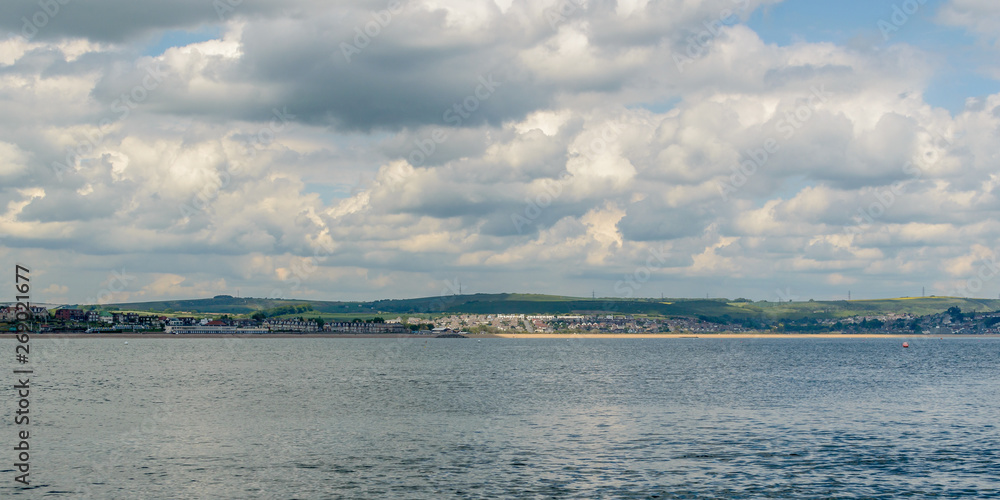 Weymouth Skyline A, view from the sea, May 2019 Dorset England