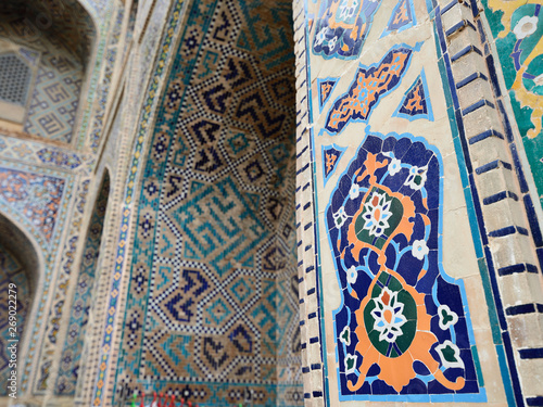 Samarkand, Uzbekistan, Detail of architecture on the Silk Route