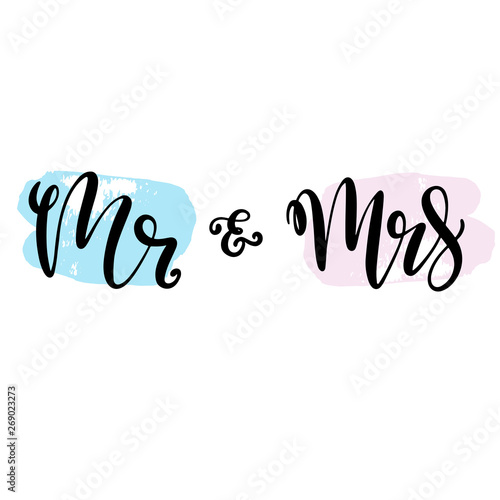 Mr and mrs design for wedding card