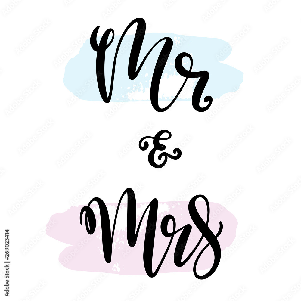 Ταπετσαρία Mr and mrs design for wedding card