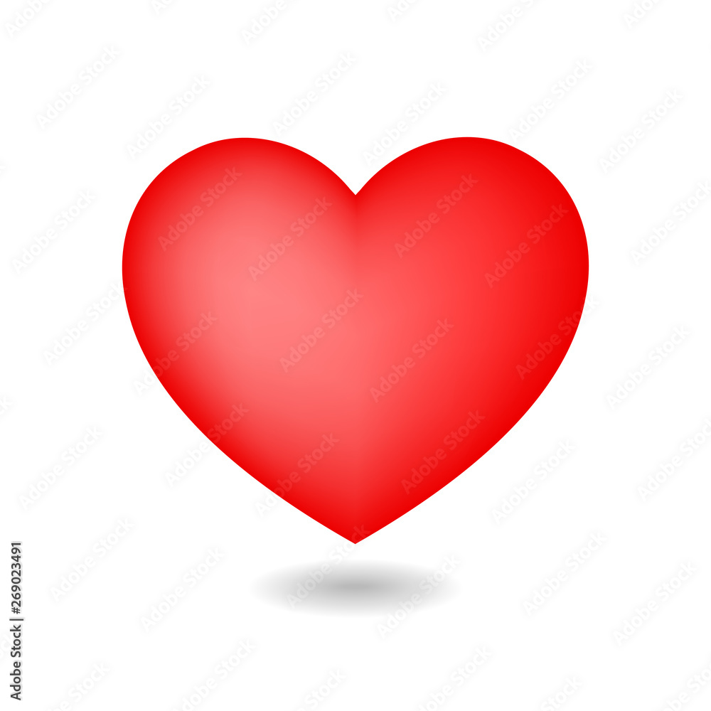 Simple red heart art isolated on white background Simple red heart art isolated on white background