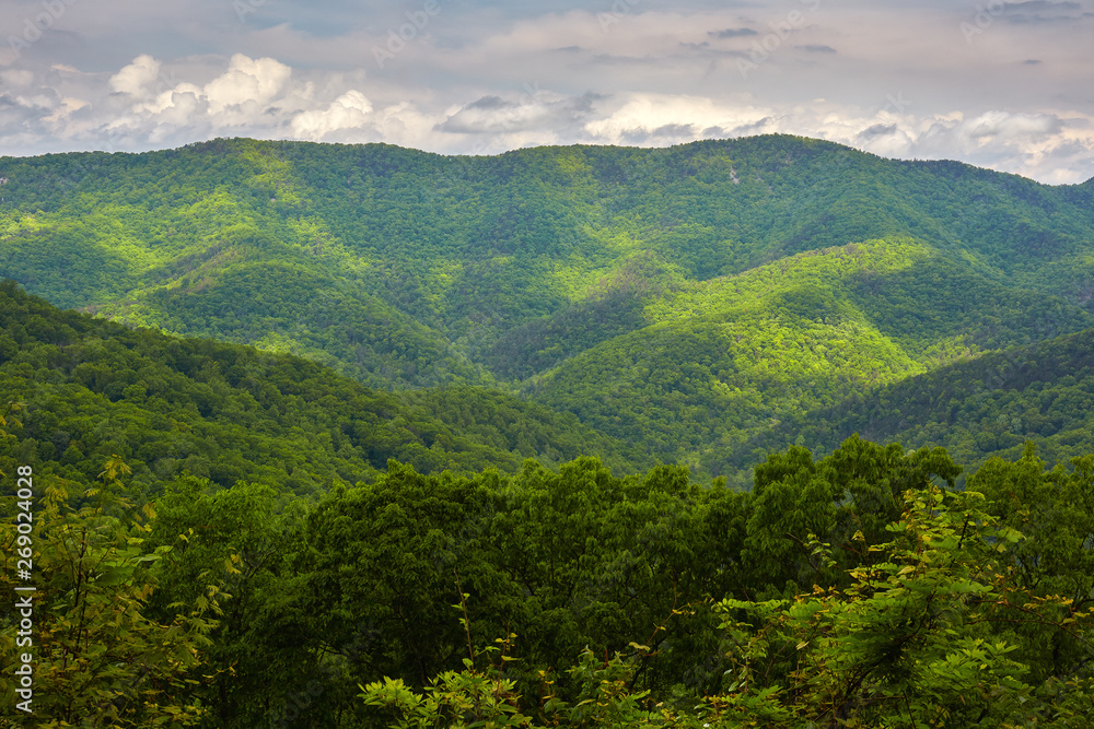 Mountain scenery along the Blue Ridge Parkway northeast of Buena Vista, Virginia Mountain scenery along the Blue Ridge Parkway northeast of Buena Vista, Virginia