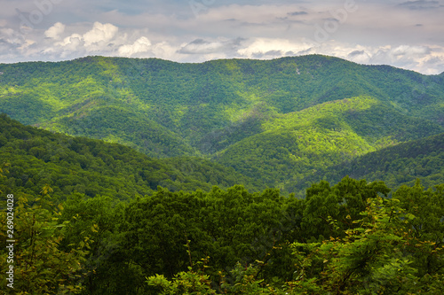 Mountain scenery along the Blue Ridge Parkway northeast of Buena Vista, Virginia photo
