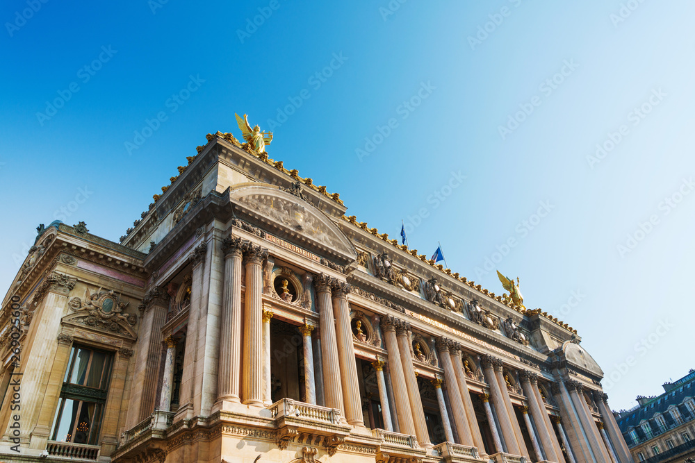 PARIS, FRANCE - APRIL 14, 2019: The Palais Garnier, which was built from 1861 to 1875 for the Paris Opera.