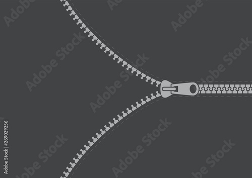 Vector opening zipper with orange base