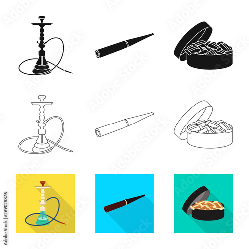 Vector illustration of refuse and stop icon. Set of refuse and habit stock vector illustration.