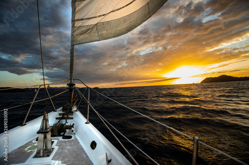 Sailing in Costa Rica at Guanacaste at Sunset © cris