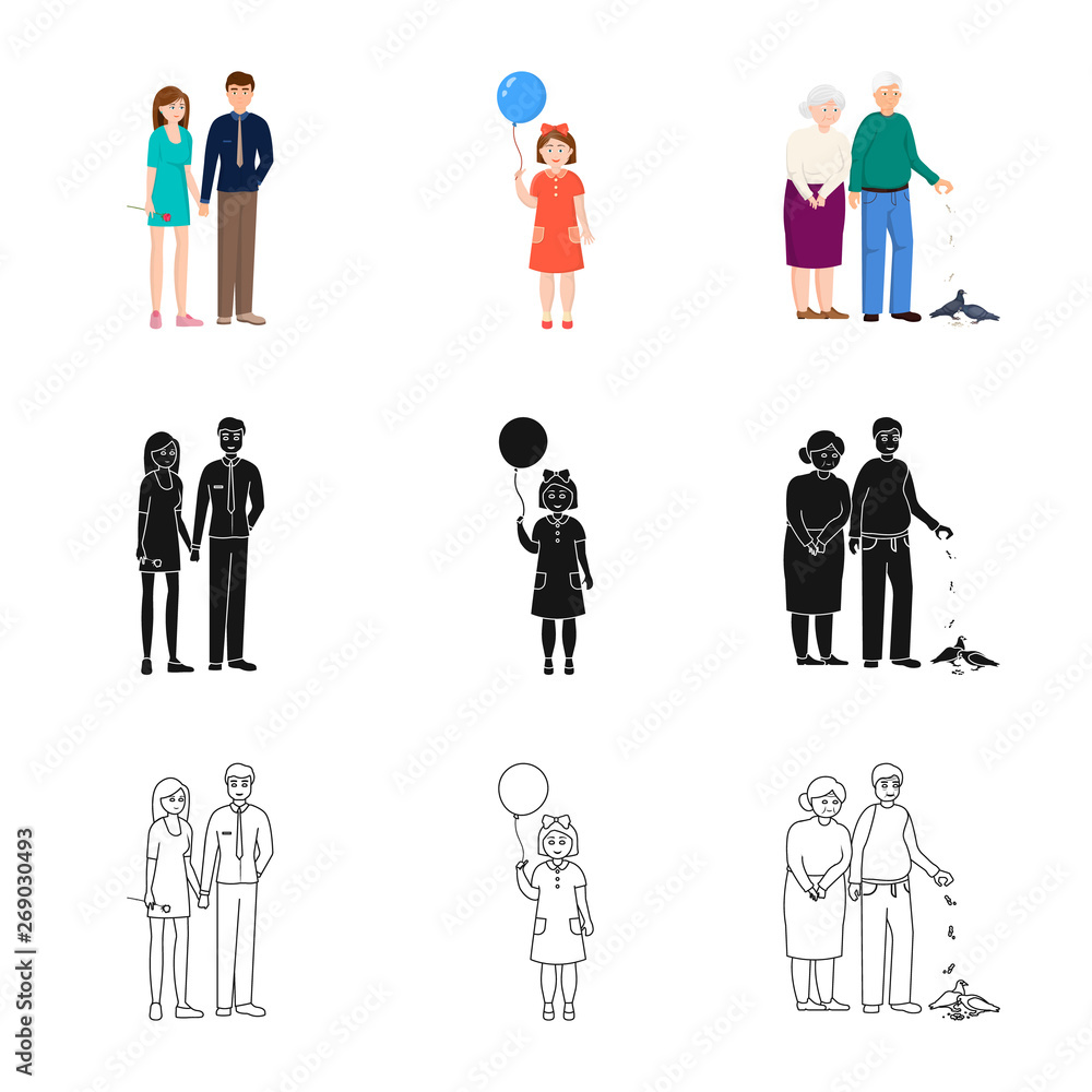 Isolated object of character and avatar icon. Set of character and portrait vector icon for stock. Isolated object of character and avatar icon. Set of character and portrait vector icon for stock.