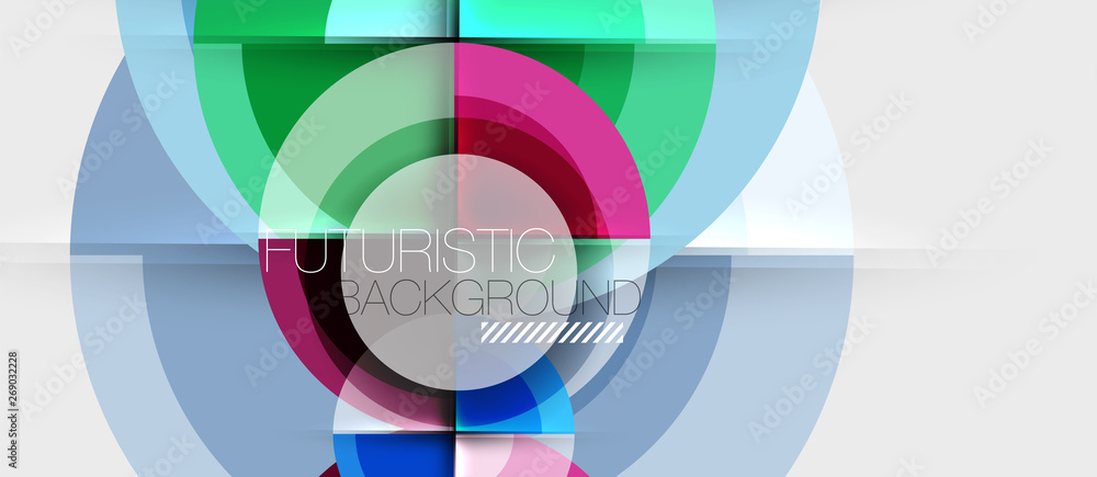 Fototapeta premium Geometric design abstract background - circles
