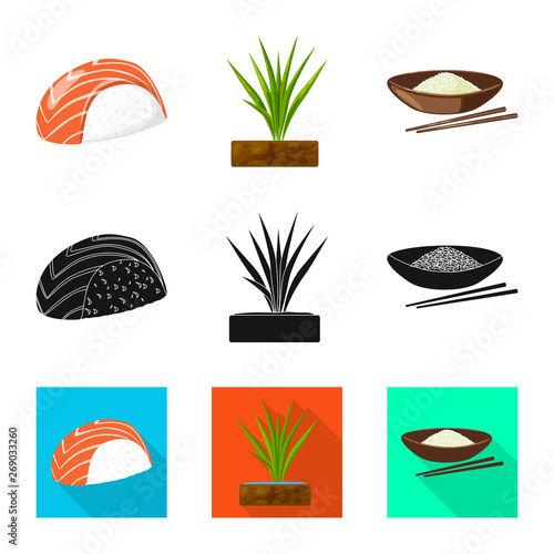 Vector illustration of crop and ecological sign. Set of crop and cooking vector icon for stock.