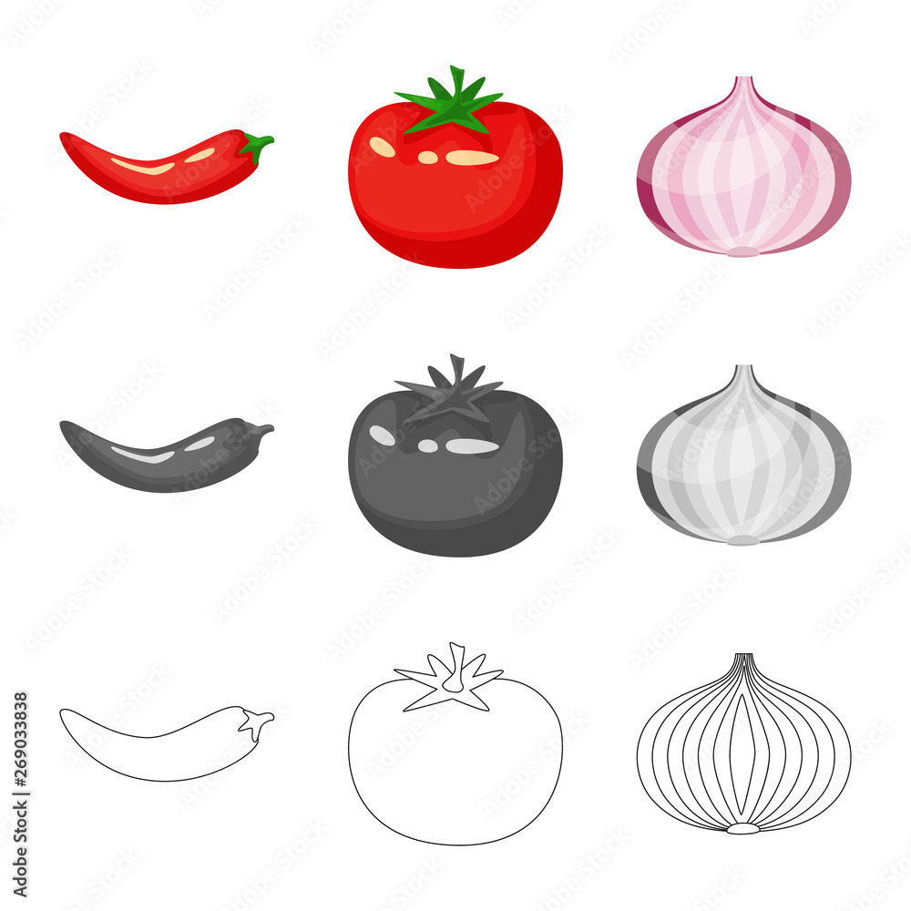 Isolated object of taste and product icon. Collection of taste and cooking stock symbol for web. Isolated object of taste and product icon. Collection of taste and cooking stock symbol for web.