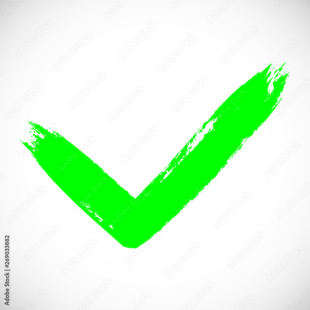 Dirty grunge hand drawn with brush strokes tick v vector illustration isolated on white background. Mark graphic design. Check mark symbol tick YES button for vote in check box, web, etc. Dirty grunge hand drawn with brush strokes tick v vector illustration isolated on white background. Mark graphic design. Check mark symbol tick YES button for vote in check box, web, etc.