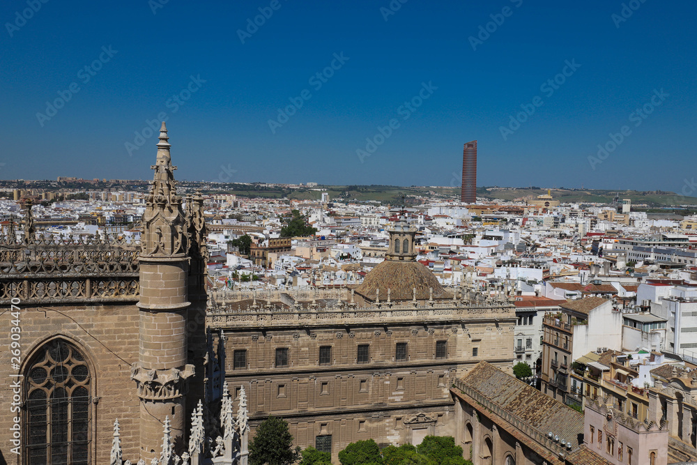Cathedral La Giralda at Sevilla Spain - architecture background .