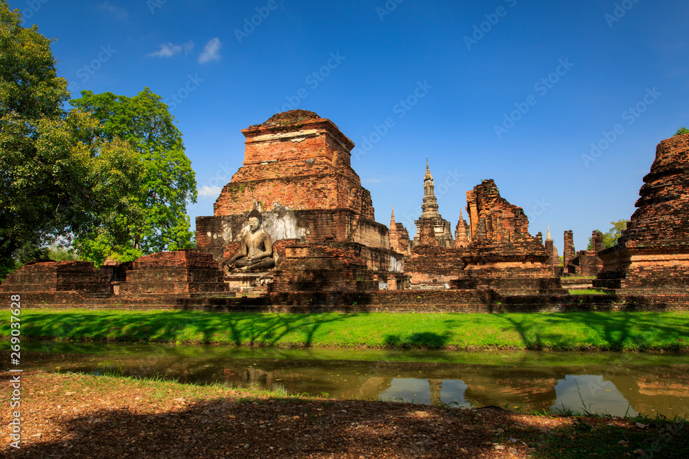 Sukhothai Historical Park In Thailand, Buddha statue, Old Town,Tourism, World Heritage Site, Civilization,UNESCO.