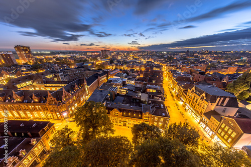 Aerial Groningen city night