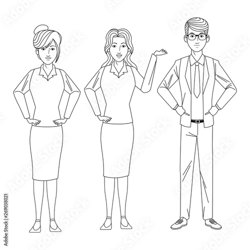 business people avatar black and white