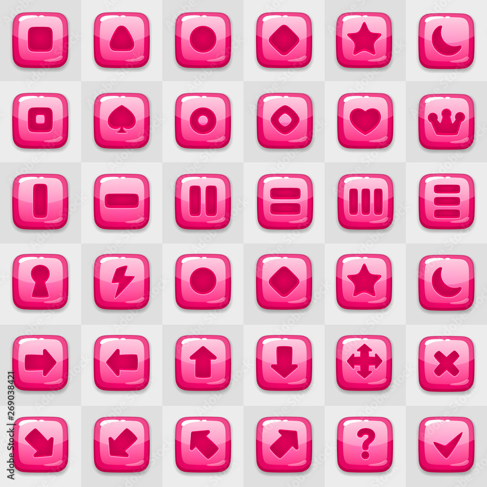 Game match icon. Square shape set in different colors. Game match icon. Square shape set in different colors.
