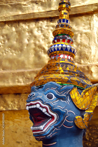Demon at the temple of the emerald buddha in Bangkok © mikesch112
