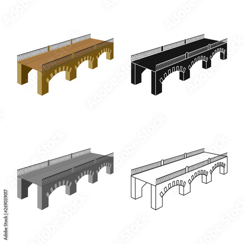 Vector design of bridge and relocation symbol. Set of bridge and column stock symbol for web.