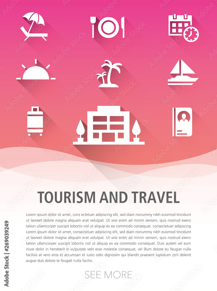 TOURISM AND TRAVEL ICON SET