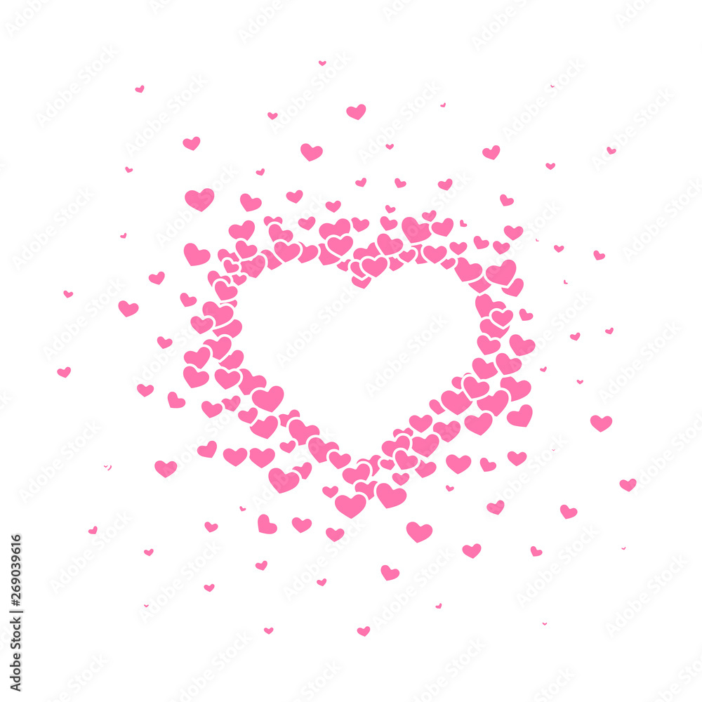 Pink hearted background with a Valentines Day.