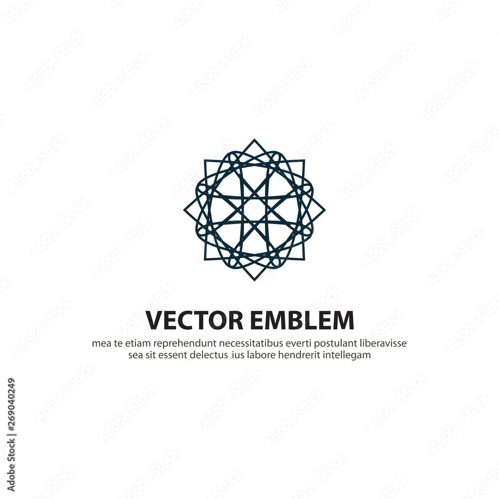 Vector illustration of islamic logo with geometric ornament Vector illustration of islamic logo with geometric ornament