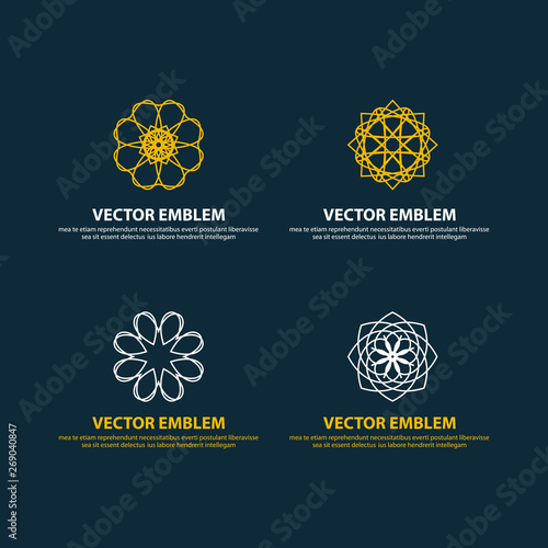 Vector illustration of islamic logos with geometric ornament