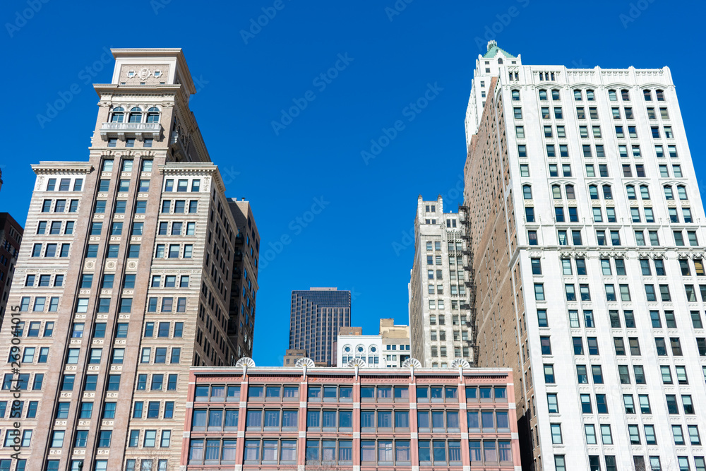 Old Skyscrapers along Michigan Avenue in Chicago