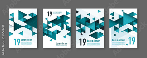 Abstract colorful geometric triangular backgrounds. brochure design templates collection with colorful geometric triangular backgrounds. vector modern flyer.