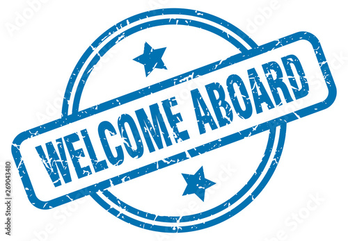 welcome aboard grunge stamp