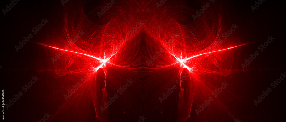 Fototapeta premium red circular wave glow. kaleidoscope lighting effect.