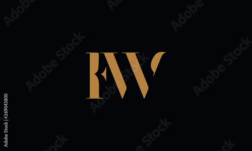 FW logo design template vector illustration minimal design photo