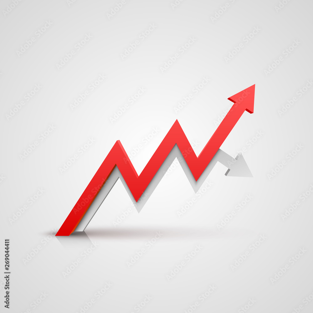 Arrow red business growth art info. Vector Arrow red business growth art info. Vector