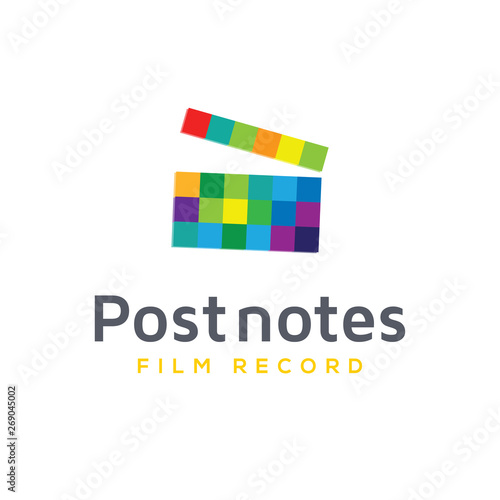 Post Note Film Production Logo Vector