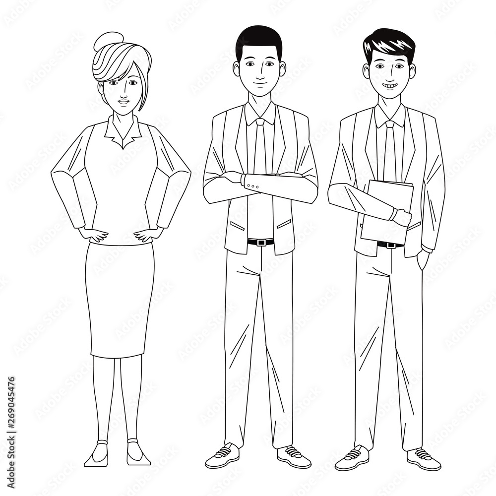 business people avatar black and white