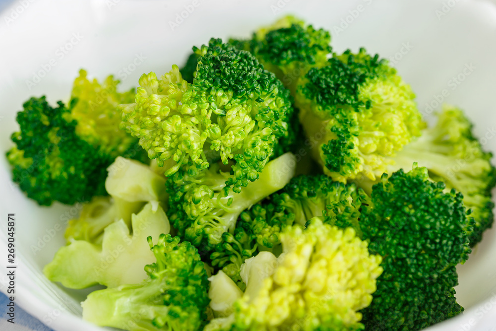 Broccoli florets in a bowl Broccoli florets in a bowl