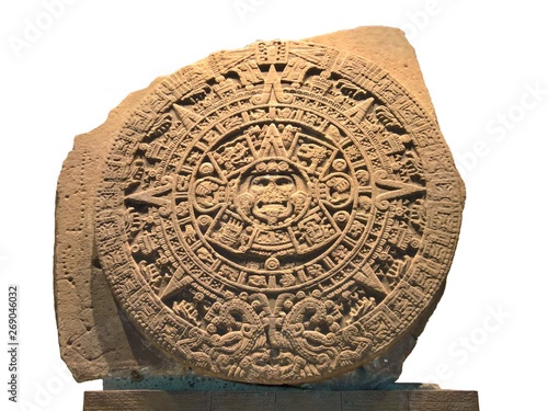Aztec calendar stone (of the sun), isolated