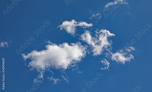 Blue sky with white cloud background and texture