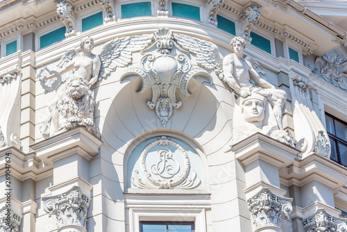 Detail of an Art Nouveau Building in Riga Latvia