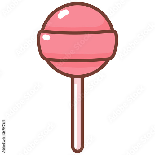 Lollipop vector cartoon illustration isolated on white background.