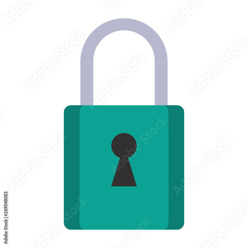 Padlock security symbol isolated Vector illustration