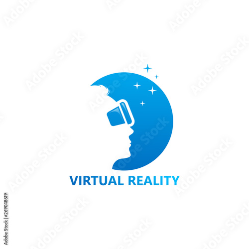 Virtual Reality Logo Template Design Vector, Emblem, Design Concept, Creative Symbol, Icon
