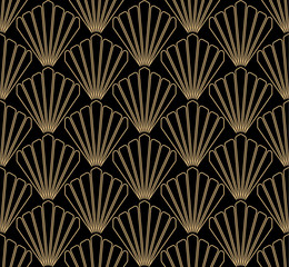 Handdoek met foto Zwart goud patronen Art deco gouden lijnen zwart  © Vilmos