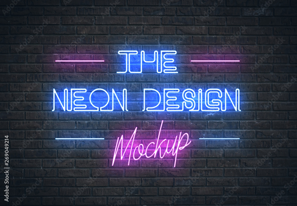 Neon Free Mockup (PSD)