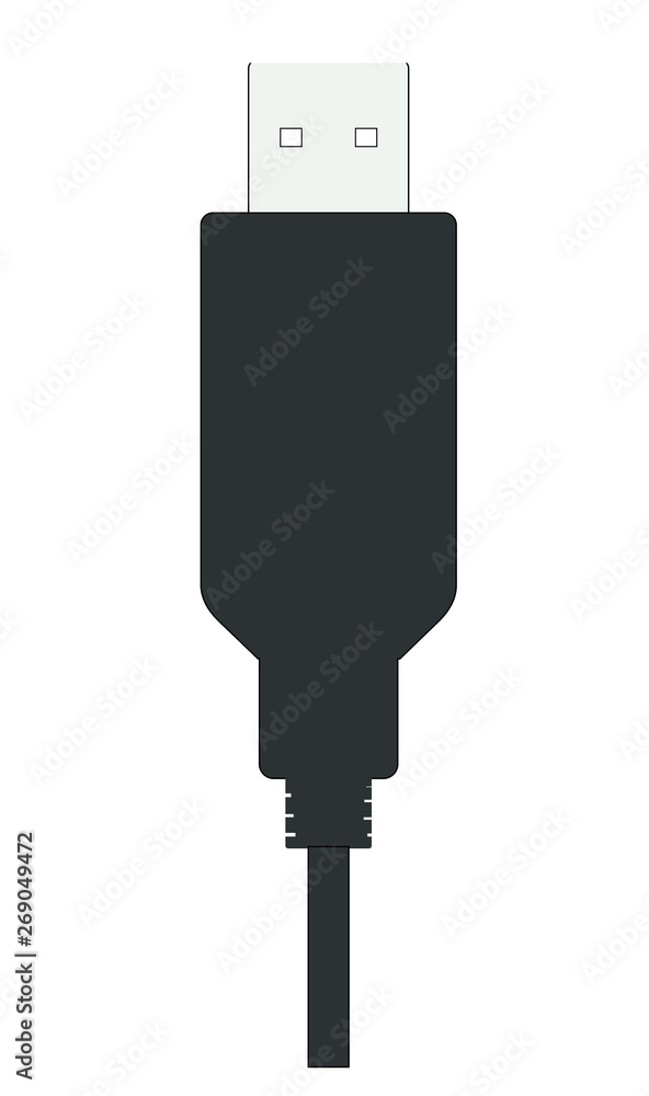 USB data cable compatible with all mobile phones.Designed for connection to computer,tablet,phone.Vector image USB data cable compatible with all mobile phones.Designed for connection to computer,tablet,phone.Vector image