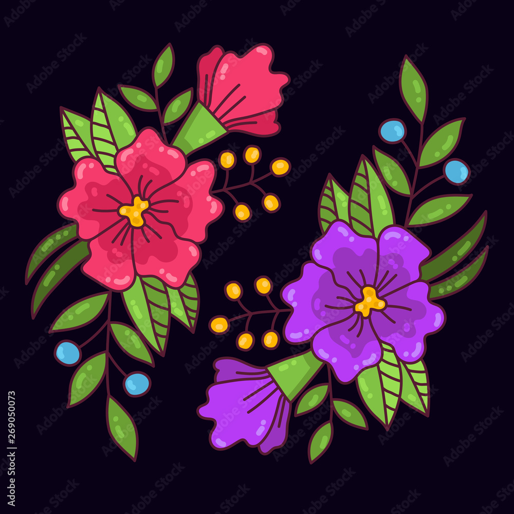 Obraz premium Flowers vector illustration 