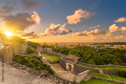 kyukeimon gate of Shuri Castle's in the Shuri neighborhood of Naha, the capital of Okinawa Prefecture, Japan.
