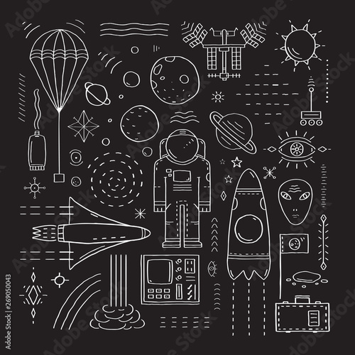 Outer Space Rocket Cosmonaut Objects Clip art