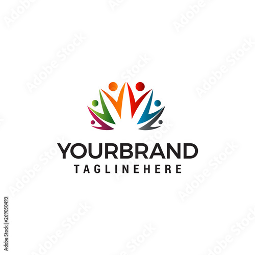 people community logo design concept template vector