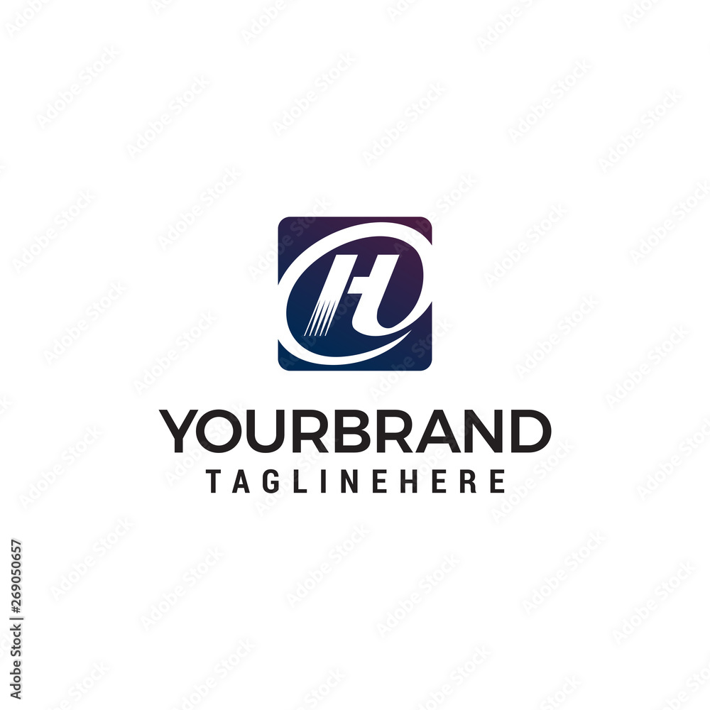 letter H modern logo design concept template vector